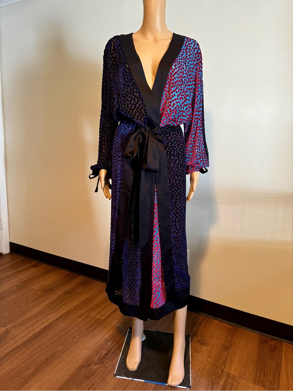 Diane Von Furstenberg Multicolor V-Neck Midi Wrap Dress